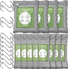 12 Pack Bamboo Charcoal Air Purifying Bag, Activated Charcoal Bags Odor Absorber