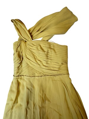 ASO BLAIR WALDORF 3.1 PHILIP LIM Lined Yellow Silk One-Shoulder