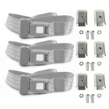 Ford Falcon 1964 - 1965 Standard 2pt Graygrey Lap Bench Seat Belt Kit W Bracke Ford Falcon 1964 - 1965 Standard 2pt Graygrey Lap Bench Seat Belt Kit W Bracke