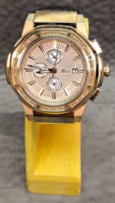 JBW Saxon 10 YR Mens Gold PVD Stainless Chronograph Quartz Watch JB-6101L-10A