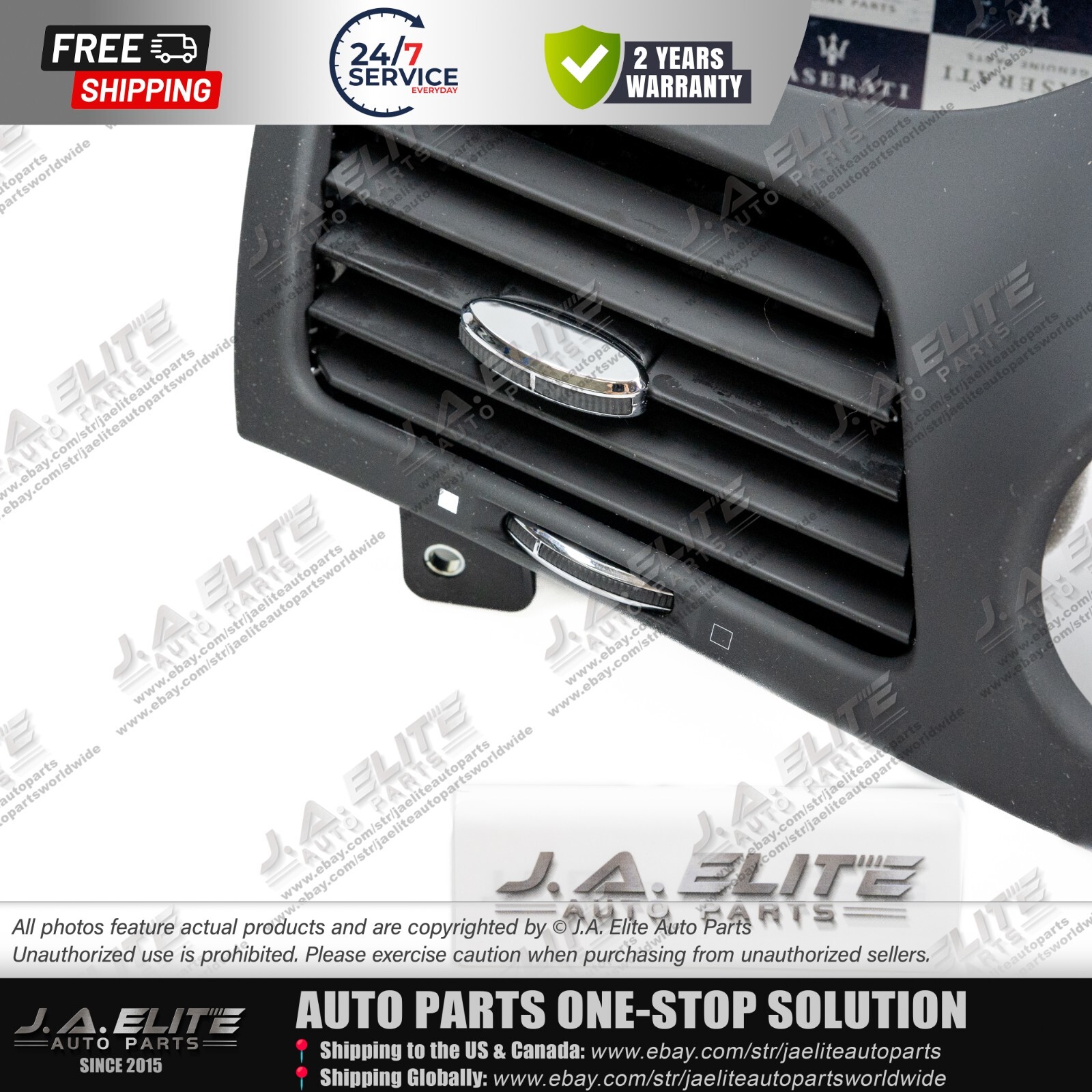 Genuine Front Centre Air Vent Black for Maserati GranCabrio GranTurismo 68233000