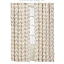 Crate & and Barrel MAVIS Curtain x 2- 50" x 105" NWOT- Chevron- Neutrals- NEW