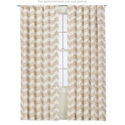 Crate & and Barrel MAVIS Curtain x 2- 50'' x 105'' NWOT- Chevron- Neutrals- NEW