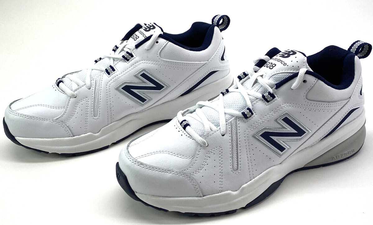New Balance 608 V5 Mens Size D MX608WN5 White Blue Running Shoes Lace  Up
