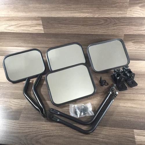 Jeep Wrangler JK Door Off Quick Release Side Hinge View Mirrors 2 Sets