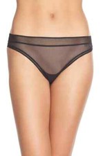 DKNY Black Mesh L7004 Women's Tanga Panties Size S