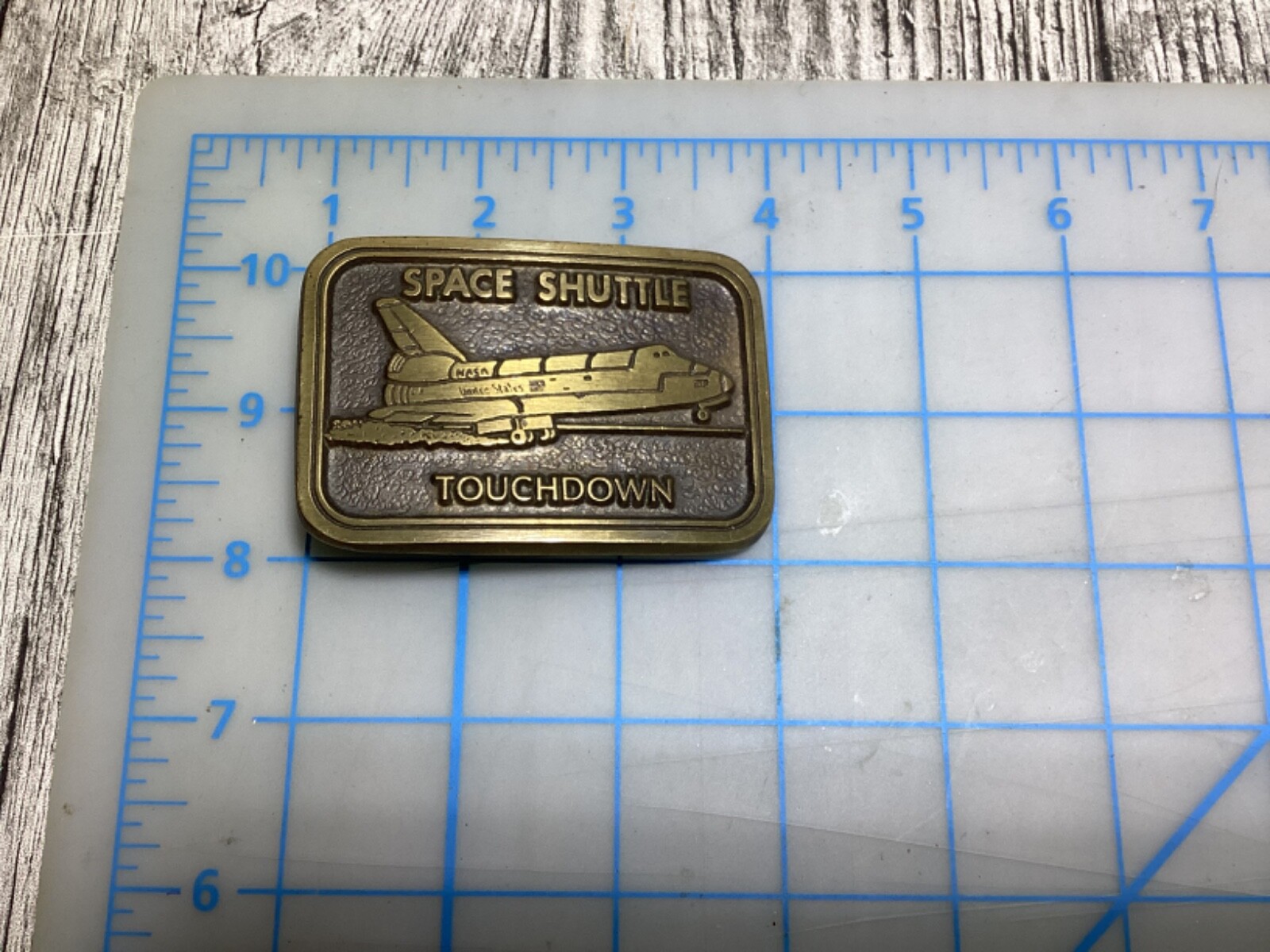 Vintage Space Shuttle Touchdown Solid Brass Belt … - image 3
