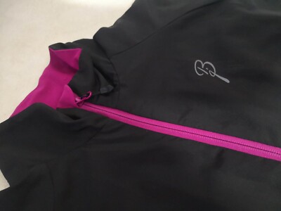 Bjorn Daehlie Cycling Jacket Women SizeXL Running Athletic Sports Black Magenta 