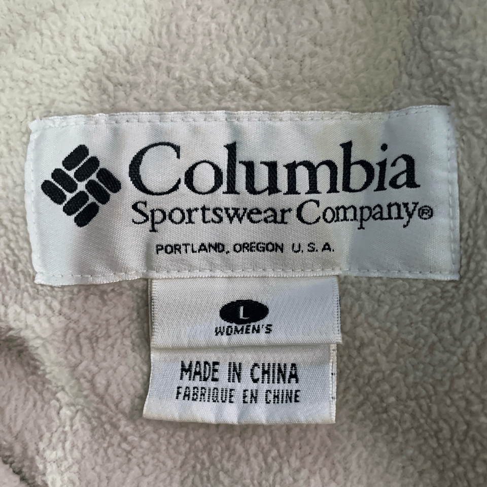 Columbia Womens Size Large Snap Front Jacket Blue White Work Ski Coat