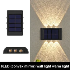 LED Solar Fence Lights Outdoor Dusk to Dawn Wall Light Garden Pathway Deck Lamp