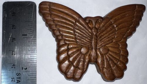 Frigorifero Vintage Legno Intagliato A Mano Frigo Boho Calamita Farfalla MCM Marrone - Foto 4 di 4