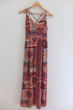 Lulu’s Lulus Women's Small Sunrise to Sunset Maxi Dress Geometric Rayon Strappy