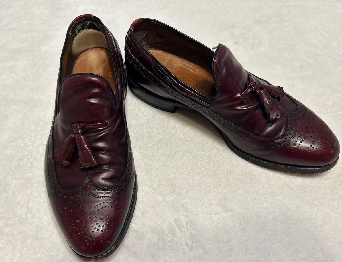 Allen Edmonds Berwick 8877 Burgundy Leather Wingtip Tassel Loafers Mens 11 D Allen Edmonds Berwick Mens 11 Wingtip Tassel | Mercari main image 3