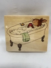 Vintage Holly Pond Hill Uptown Rubber Stamps - Bubble Bath - H13126