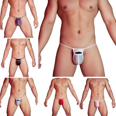 ONEFIT Men's Mesh Fishnet Underwear Briefs - See-Through Diamond Pattern Stage Show Shorts - View #4