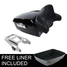 King Trunk Backrest Chrome Mount Fit For Harley Touring Touring 2009-2013