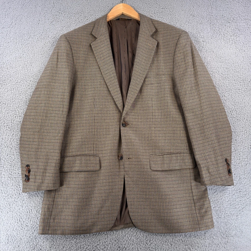Abrigo deportivo Joseph & Feiss dorado blazer para hombre talla 41R pata de gallo 2 Btn mezcla de lana Foto 2 de 4