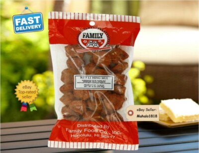  6oz Family RED LI HING MUI PLUM Dried Fruit Crack Seed Packed in Hawaii Snacks
