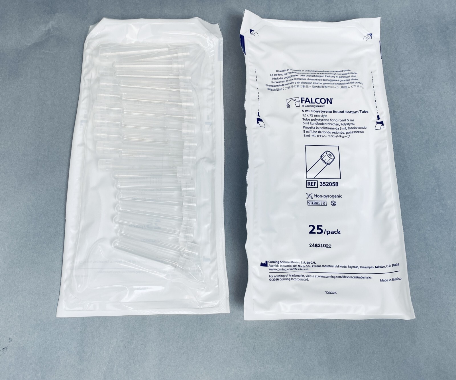 Falcon Centrifuge Tube 5 ml Snap Cap Round Bottom Polystyrene 500 Tubes