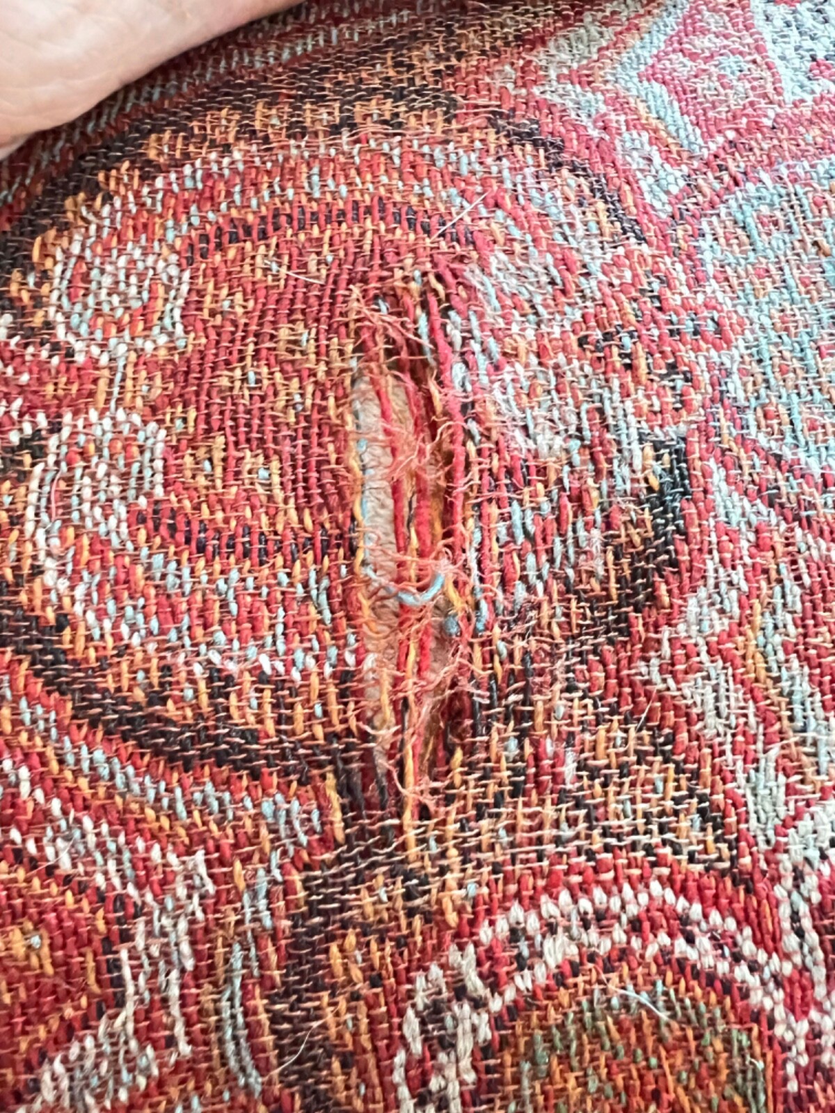 Vintage Antique Handwoven European Square Paisley Shawl - Cutter  ZZ193