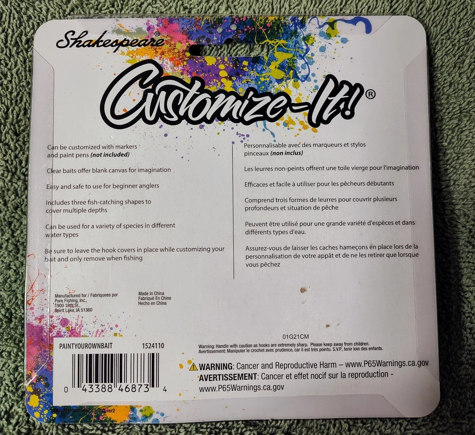 Shakespeare ¡Personalizarlo! Pinta tu propio cebo señuelos de pesca cebos de captura de peces Foto 2 de 2