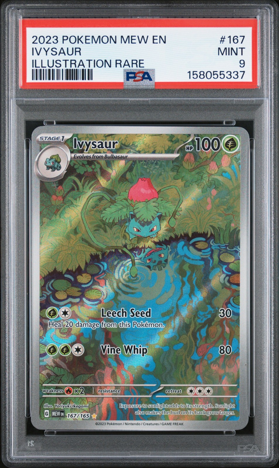 2023 POKEMON MEW EN-151 ILLUSTRATION RARE #167 IVYSAUR PSA 9