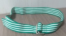 Vintage Polo Ralph Lauren Belt 37" Green Stripe Grosgrain Ribbon USA