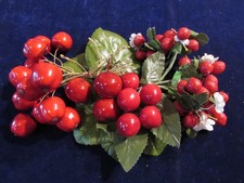 Vtg Millinery Fruit Flower Collection Red 1/2-1" Berry Cherry German H5312