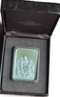 1975 Hamilton Mint NR Slumbering Santa 1 oz .999 Fine Silver Art Bar, SN 4699