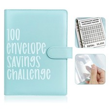 100 Envelope Challenge Binder, Leather 52 Week Money Saving Challenge Binder ...