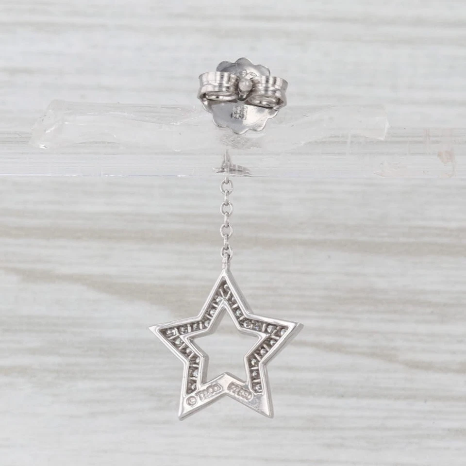 Single Tiffany 0.12ctw Diamond Star Dangle Earrings Platinum Replacement - Image 3 of 4
