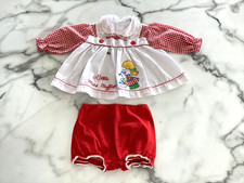 Vintage Infant Girls Two-Piece Outfit   Little Miss Muffet  red gingham 6-9 mo