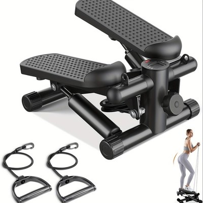 Mini Exercise Stepper with Resistance Bands - Compact Stair Stepper Machine