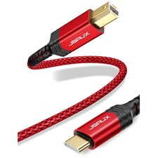 15ft USB B to USB C Printer Cable - Red