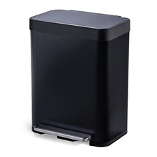 HOME ZONE LIVING 13 GALLON LARGE CAPACITY KITCHEN TRASH CAN - MATTE BLACK