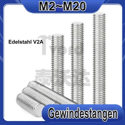 Gewindestangen DIN 975 976 Edelstahl V2A A2 rostfrei Gewindestab Gewindebolzen
