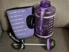 Purple HydroMate Water Bottle 73 oz Sleeve Wrist  Shoulder Carry Straps