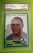 1989 Score Barry Sanders Rookie Card #257 PSA 8 NM-MT Lions HOF RC. rookie card picture