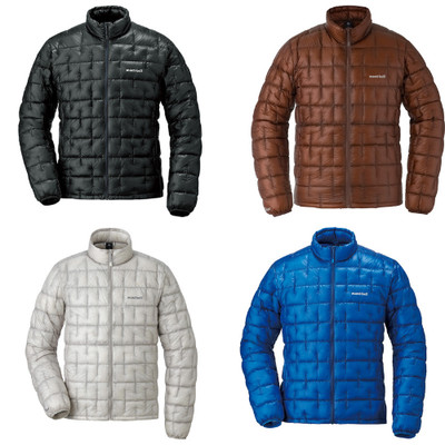 Montbell Plasma 1000 Down Jacket Men's Lightweight Black Lite Gray Red Blue