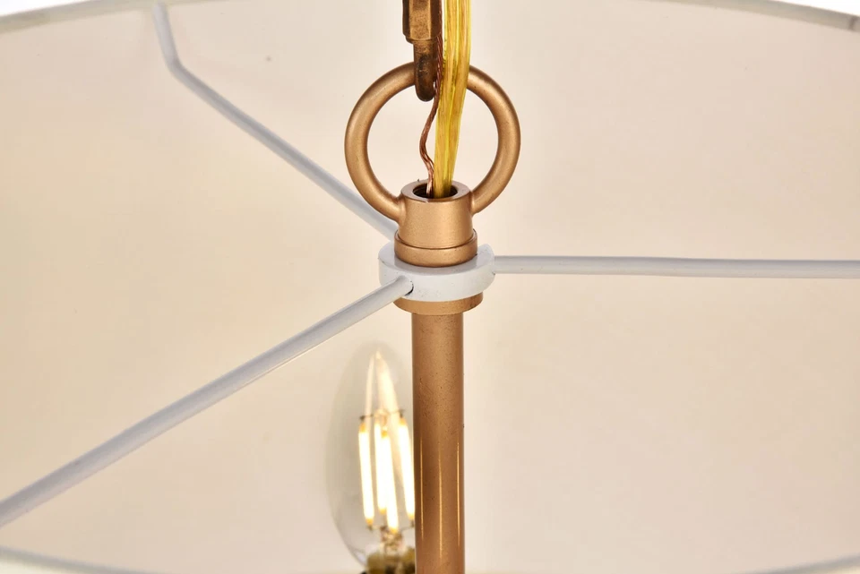 Elegante Iluminación LD6009D17 Arce Negro 4 Luces 17"W Colgante Con Pantalla de Tela Foto 4 de 4