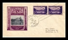 DR JIM STAMPS US COVER ALASKA TERRITORY FDC SCOTT 800 PAIR IOOR CACHET