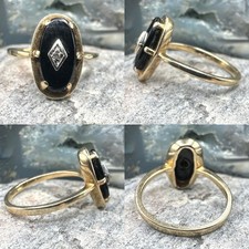 Vintage Onyx  Estate Ring Classic 10k Yellow ...