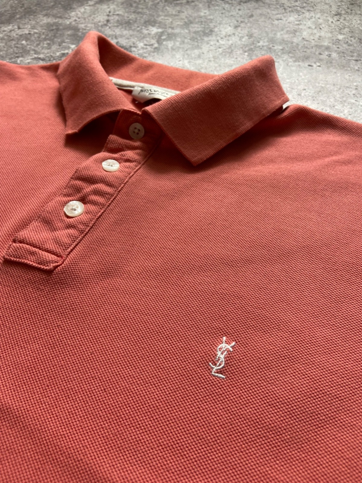 Polo rosa vintage anni 90 Yves Saint Laurent YSL piccolo logo taglia L
