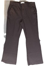 EVERLANE womens brown check stretch bootcut pants size 12 Inseam 30.5
