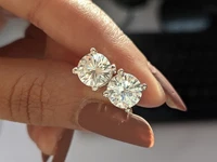 1 ct TDW Diamond Studs 14K Yellow Gold Lab Grown Screw Back Earrings