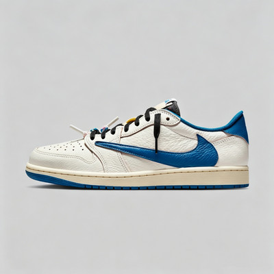 New Travis Scott Jordan 1 Retro Low OG SP Fragment x Blue Men's DM7866-104 CL