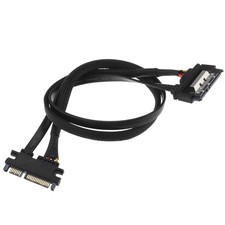 ECSiNG 22 Pin SATA Power Extension Cable 7 15 Male to Female Data 50cm, Black