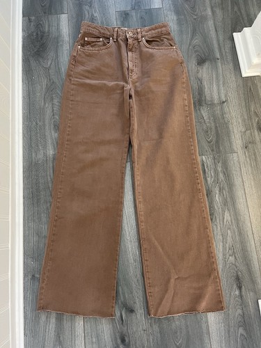 STRADIVARIUS LANGE BRAUNE JEANS GERADE PASSFORM GRÖSSE 8