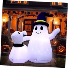 5 FT Halloween Inflatables Ghost Walking Dog Outdoor Decorations Blow Up Cute