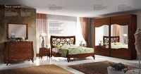 Schlafzimmer Bett Nachttisch Kleiderschrank Kommode Spiegel Garnitur Set 6Tlg